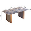 NicBex 70.8 Inch Rectangle Dining Table with Faux Marble Tabletop and Stainless Steel Legs for 6 to 8,Living Meeting Room - image 3 of 4