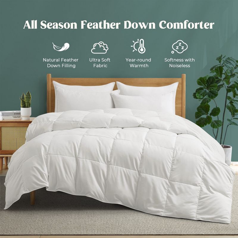 Peace Nest Lightweight & Medium Weight White Goose Feather Down Comforter, 1 of 9