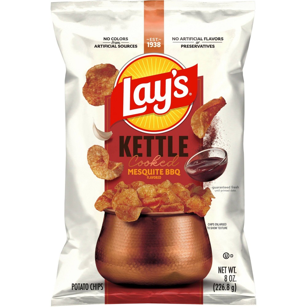 UPC 028400372183 product image for Lay's Mesquite BBQ Flavored Kettle Cooked Potato Chips - 8oz: No Artificial Flav | upcitemdb.com