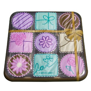 Swimline 80" Inflatable Square Box of Chocolates 1-Person Swimming Pool Raft Float - Brown/Purple - 1 of 3