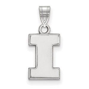 Black Bow Jewelry 10k White Gold Illinois Fighting Illini NCAA Small Pendant - 1 of 3