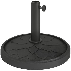 Outsunny Round Patio Umbrella Base, 26 lbs Resin Umbrella Stand Base, Patio Umbrella Holder for 1.3"/1.5"/1.9" Umbrella Poles - 1 of 4