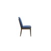 New Classic Furniture, Maggie Dining Chair W/Blue Cushion-Walnut (2pcs) - 4 of 4