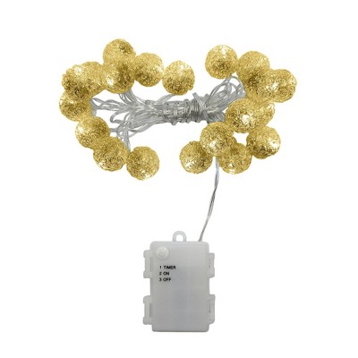Lumabase Battery Operated String Lights with 20 Gold Balls