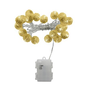 Lumabase Battery Operated String Lights with 20 Gold Balls - 1 of 4