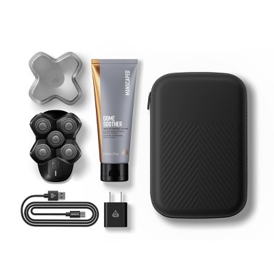 Manscaped Dome Shaver Pro Essentials Kit: Rotary Electric Shaver, 5 Blades, Battery Operated