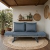 1pc Outdoor Wicker Bench, Foldable Steel Frame with Cushions, 2-Person Patio Seating for Garden or Porch - Coolbibila - 3 of 4