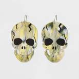Skull Drop Earrings - Black/Yellow