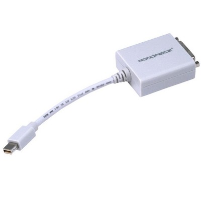 Monoprice Mini DisplayPort 1.1 to DVI Adapter - White, Compatible With Google Chromebook Pixel, Mac Mini, MacBook, Mini DisplayPort Laptops