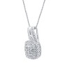 GILDED 1 Carat Total Weight Natural Round-Cut Diamond Pendant Necklace in Sterling Silver, 18-inch Chain - 2 of 4