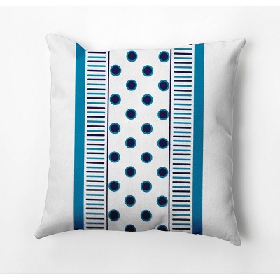 18"x18" Center Striped Square Throw Pillow Blue - e by design