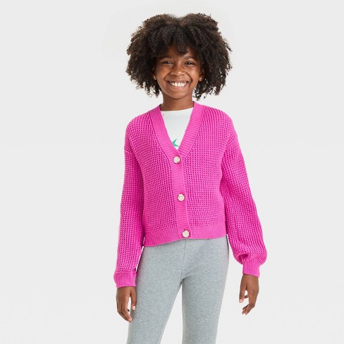 Deep pink cardigan best sale