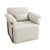360-degree Swivel Square Fabric Accent Chair with Gold Metal Legs - 3 of 4