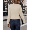 Women's Faux Suede Leather Jacket 2024 Fall Winter Clothes Casual Business Long Sleeve Blazer Jacket Coat - 3 of 4
