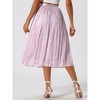 Allegra K Women's Pleated Elastic Waist Casual Accordion Midi Skirt - 3 of 4