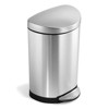 LunaLulinlk 10L Semi-Round Step Trash Can Brushed Stainless Steel - 4 of 4