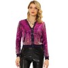INSPIRE CHIC Women's Sequin Long Sleeve Zipper Front Sparkle Bomber Jackets - 2 of 4