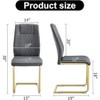 Dining Chairs Set of 6,  Leather Upholstered Accent Chair with Metal Legs, Modern Comfortable Sponge Chair for Dining Room Living Room Grey - 4 of 4