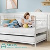 Twin Daybed with Trundle Metal Frame and Steel Slat Support Space Saving Sleeper Sofa for Bedroom or Guest Room - 4 of 4