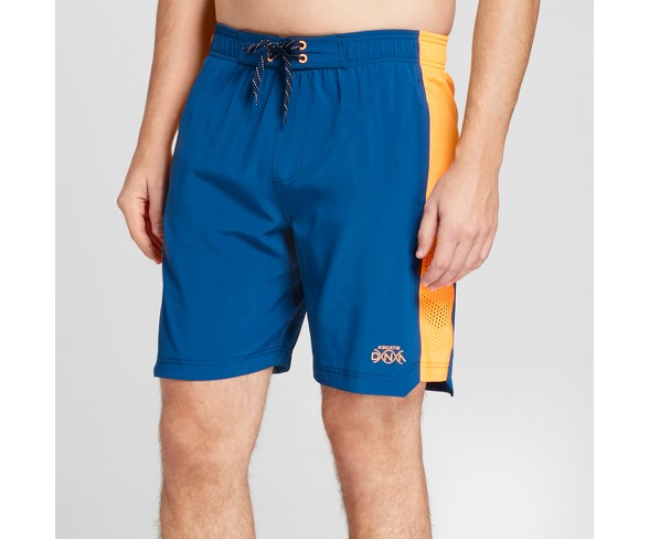 Aquatik DNA Men's 8" Athletic Swim Trunk - Blue/Orange XL