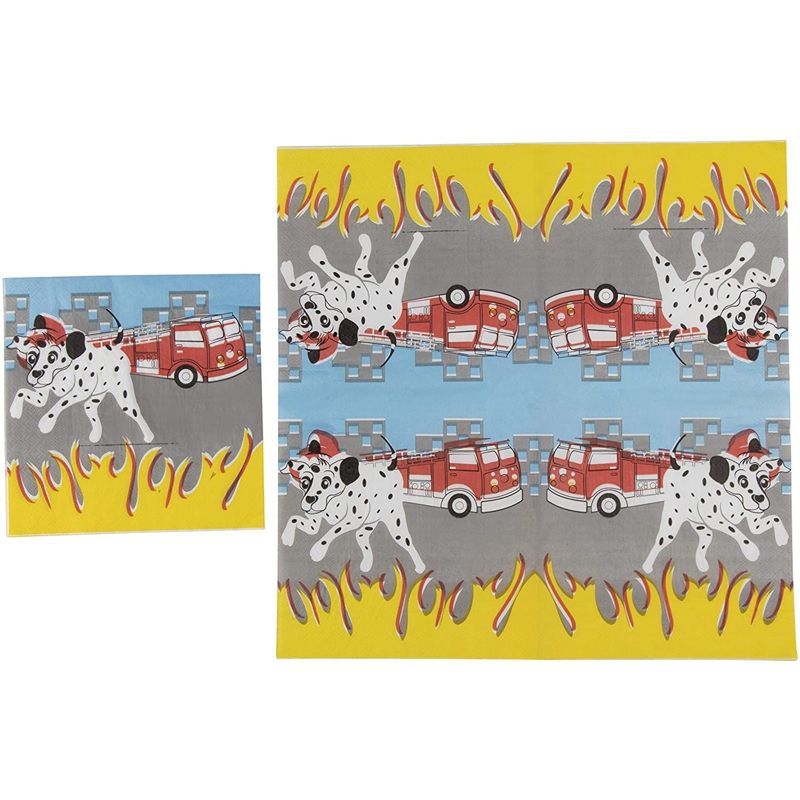 Juvale Fire Truck Party Supplies Paper Plates Cutlery (Set of 24), 4 of 8