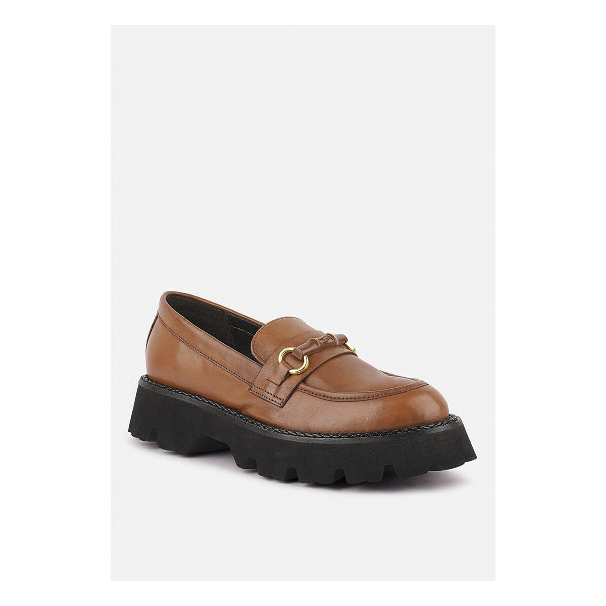 Женские туфли Rag & Co Womens Cheviot Chunky Leather Loafers 9 — фото 3