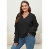 Coolmee Womens Plus Size Sweater Knitted Fringe V Neck Long Sleeve Sweatshirts Casual Loose Pullovers - 2 of 4