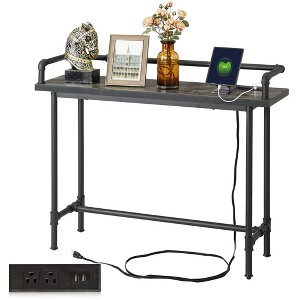 VECELO Narrow Console Table with Charging Station & Power Outlet - 1 of 4
