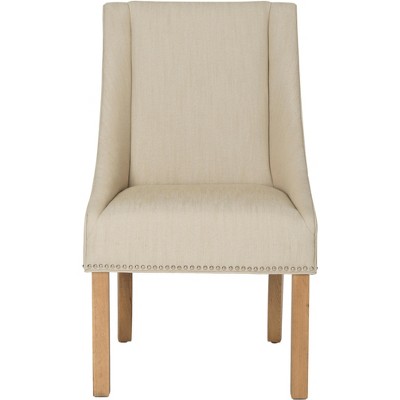 Morris Sloping Arm Dining Chair with Nail Heads (Set of 2) - Beige - Safavieh