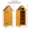 Kelly Solid Wood House Shape Storage Shed, Patio Cabinet Tool Shed, Outdoor Furniture - Maison Boucle - 4 of 4