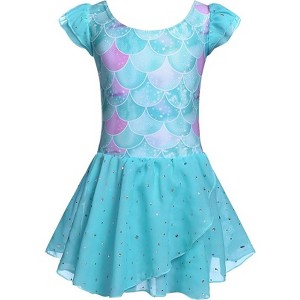 Arshiner Girls Ruffle Sleeve Ballet Dance Dress Tutu Skirted Leotard - 1 of 4