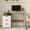 Computer Desk - Contemporary Desk With Attached 3-drawer File Cabinet ...