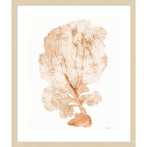 Amanti Art Shibori Coral II Peach by Mary Urban Wood Framed Wall Art Print - 1 of 4