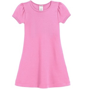 City Threads Girls Soft Cotton Puff Short Sleeve Dress - USA-Made - 1 of 4