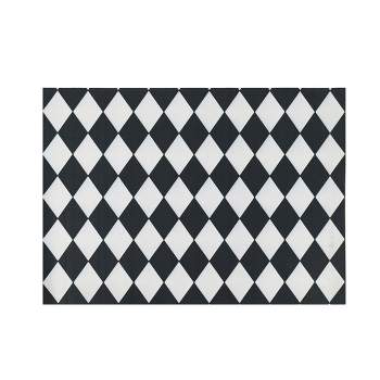 Evergreen Diamond Black and White Layering Mat 11.5 x 9.5 inches Indoor and Outdoor Decor