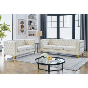 TiramisuBest 3-seater + 2-seater Combination sofa,Beige - 1 of 4