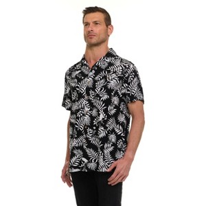 Super Triple Goose Men’s Printed Rayon Camp Collar Shirt - Soft Feel, Moisture-Wicking, Easy Care - 1 of 4