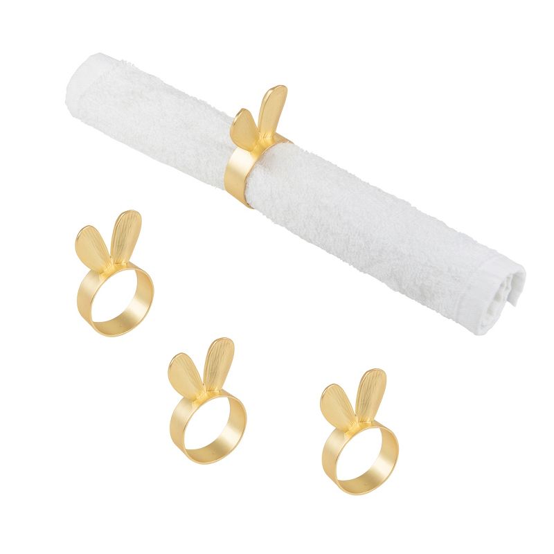 C&F Home Gold Bunny Ears Napkin Ring, Set of 4, 1 of 6