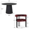 5-Piece Round Pedestal Dining Table Set, 46" Modern Black Dining Table with 4 Upholstered Dining Chairs for Kitchen & Dining Room-Maison Boucle - 3 of 4