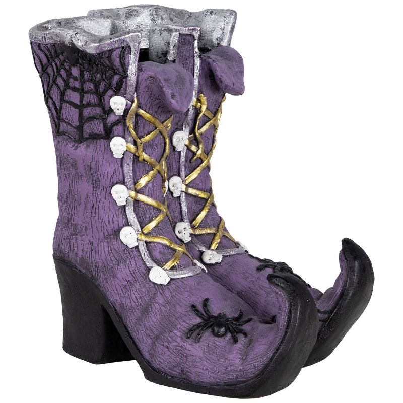 Northlight 15" Purple Witch's Boots Ceramic Halloween Decoration, 4 of 8