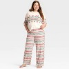 Women's "Let it Snow" Fair Isle Microfleece Holiday Matching Family Pajama Pants - Wondershop™ Cream - 3 of 4