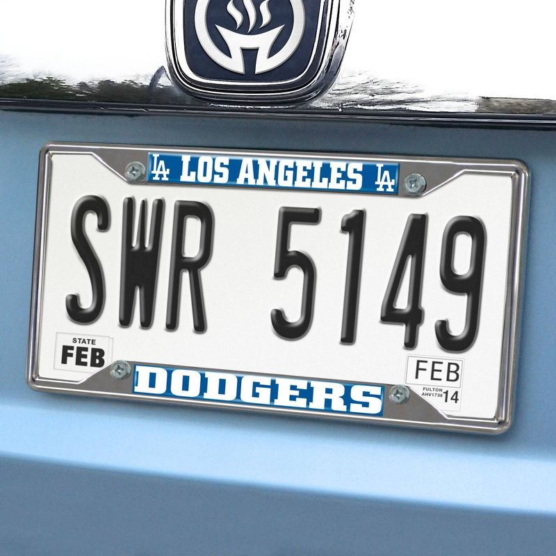 MLB Los Angeles Dodgers Stainless Steel License Plate Frame, 2 of 4