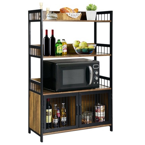  ciecie Bakers Rack with 3 Power Outlets, 31.5 Inch for  Microwave Stand Kitchens with Storage, Heavy Duty Kitchen Shelves with  Plugs, Microwave Oven Stand, Kitchen Rack, Kitchen Stand, Coffee Bar 