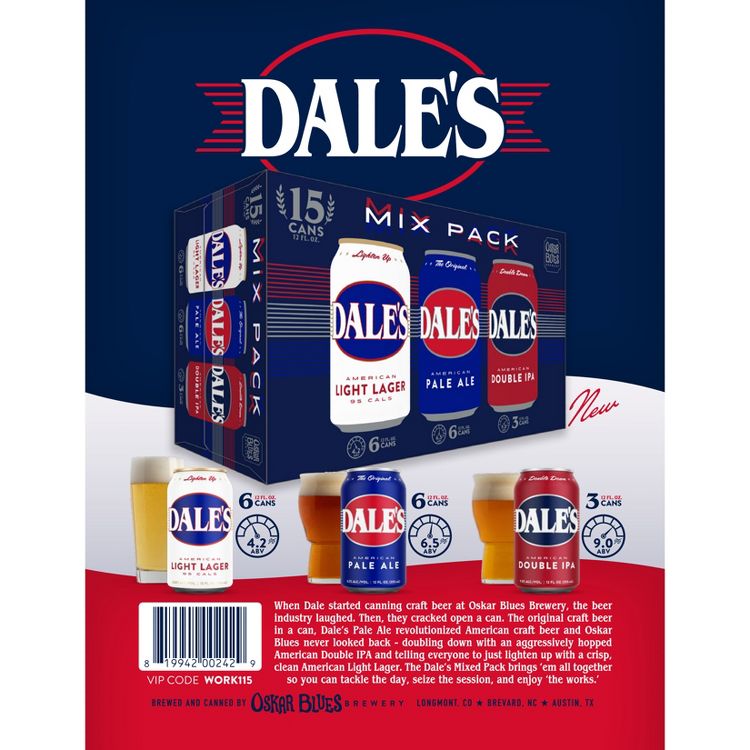 Oskar Blues Dale's Mix Variety - 15pk/12 fl oz Cans, 6 of 10