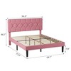 VECELO Queen/Full/Twin Upholstered Platform Bed Frame with Button Tufted Adjustable Headboard - 3 of 4