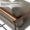Elisa Modern Ergonomic Accent Armchair with Metal Base and Special Solid Wood Arm| ART OF LIVING DESIGNS - 3 of 4