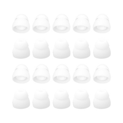 Unique Bargains Silicone Noise Reduction Comfortable Fit Easy to Install Earbuds Tips White 20 Pcs
