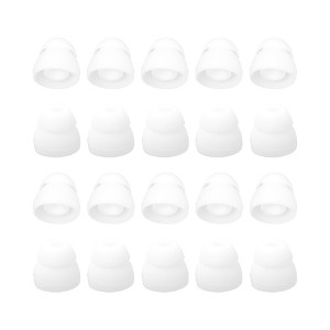 Unique Bargains Silicone Noise Reduction Comfortable Fit Easy to Install Earbuds Tips White 20 Pcs - 1 of 4