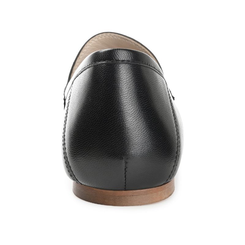 Journee Signature Womens Genuine Leather Giia Loafer Round Toe Slip On Flats, 4 of 11