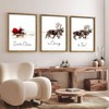 Framed Set of 3 Wall Art Santa Claus with Sleigh Deer Xmas Sign Home Decor 12x16 Inch Brown Prints Wall Decorations - 2 of 4